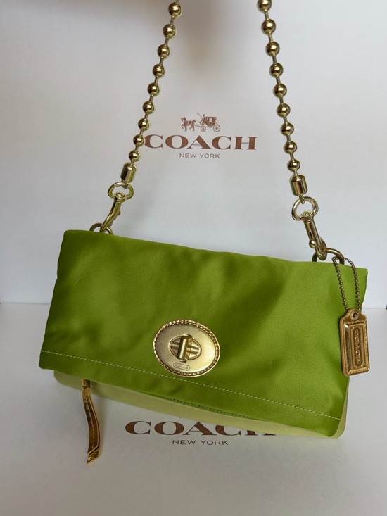 Coach Handbags - COACH AMA Satin Lime Green